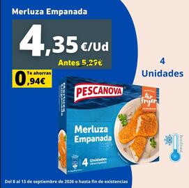 Folleto Tu Trébol Hipermercados semana 37 Página 4: Pescanova - merluza empanada €4,35