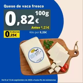 Folleto Tu Trébol Hipermercados semana 37 Página 1: Queso de vaca fresco €0,82