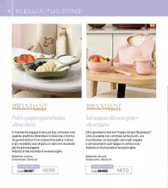 Catalogo Stanhome Pagina 47: Set pappa silicone gnam Brandani €1.470,00, Piatto pappa granchietto Brandani €1.085,00