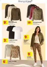 Catalogue Stokomani page 12: PULL COL V MAILLE BRILLANTE €9,99, T-SHIRT COL ROND €3,99