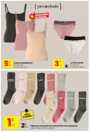 Catalogue Stokomani page 15: Préamb CARACO MODELANT €5,99, PAIRE DE CHAUSSETTES PAILLETTES AVEC MESSAGE €1,97