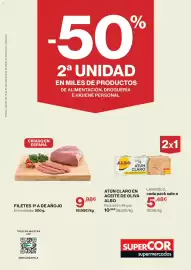 Catálogo Supercor Página 1: Albo atún claro en aceite de oliva €5,48, Filetes 1ª a de añojo €9,98