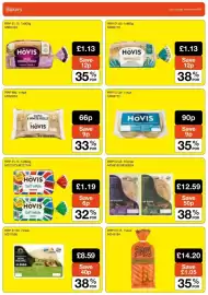 Booker Wholesale brochure Page 12: Hovis farmhouse batch €1,13, St pierre broche baguettes €14,20