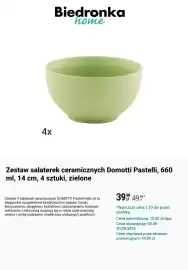 Biedronka gazetka Strona 11: Zestaw salaterek ceramicznych Domotti Pastelli, 660 ml, 14 cm, 4 sztuki, zielone €39,99