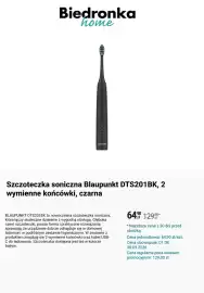 Biedronka gazetka Strona 4: Szczoteczka soniczna Blaupunkt DTS201BK, 2 wymienne końcówki, czarna €64,90