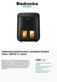 Biedronka gazetka Strona 6: Frytkownica beztłuszczowa z okienkiem Extralink Home, 1400 W, 5 l, czarna €119,00