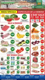 Rancho Markets weekly ad week 37 Page 1: Prime Hereford Beef €7,99, Bananas €1,00