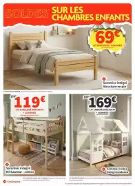 Catalogue Conforama page 14: Chambres enfants €69,00, Lit cabane 90x190cm + sommier €169,00