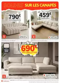 Catalogue Conforama page 16: Velour côtelé ottoman €690,00, Canapé d'angle design €790,00