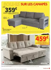 Catalogue Conforama page 18: Canapé d'angle convertible €359,00, Canapé d'angle convertible réversible €459,00