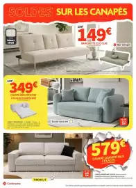Catalogue Conforama page 19: T-shirt canapé 3 places €579,00, Banquette clic clac €149,00
