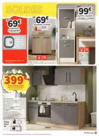 Catalogue Conforama page 29: Chêne - desserte 2 portes + 1 tiroir €69,00, Buffet 2 portes + 2 niches + 1 tiroir €99,00