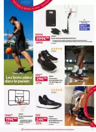 Catalogue Decathlon page 13: Fast 500 low €24,99, Panier de basketball nba b900 box €599,99