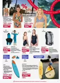 Catalogue Decathlon page 7: Decathlon - brassière haut de mailotte de bain €15,99, Pack stand up paddle gonflable 9 €189,99