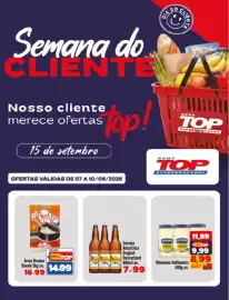 Encarte Rede Top Página 1: Arroz Branco Dovale €14,99, Cerveja Antarctica Original €7,99