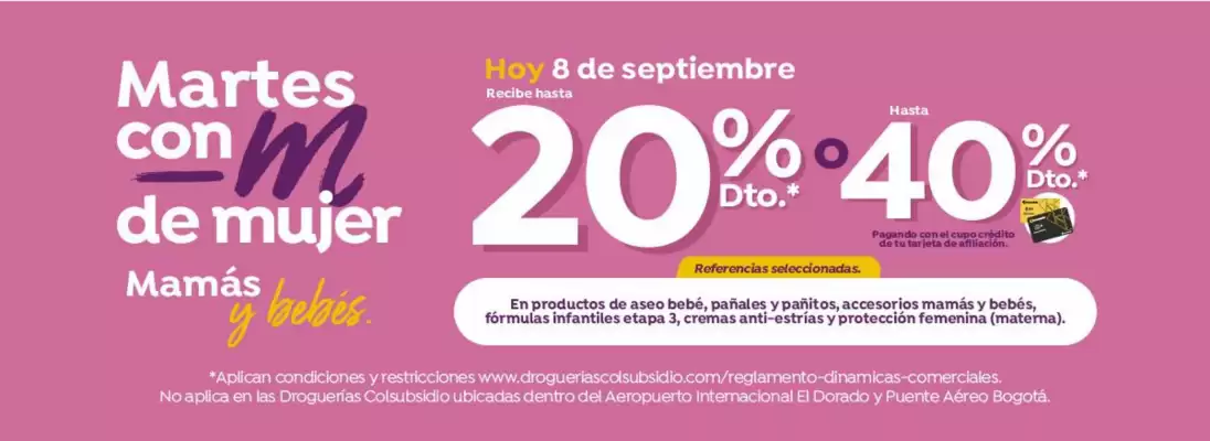 Droguerías Colsubsidio (válido hasta 8-09)