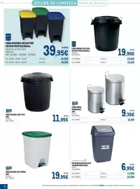 Catálogo Makro Página 22: Aro cubo basura con tapa €11,95, Aro cubo pedal inoxidable aro €9,35