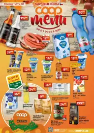 COOP TIP leták Strana 1: Dle Gusta Bzenecké okurky €24,90, Nový den Espresso €199,90