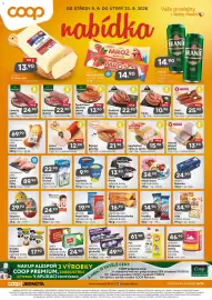 Coop leták | Jednota Strana 1: KRAJÍČEK Špekáčkový pikantní točený salám €13,90, Braník €14,90