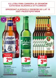 Dino gazetka tydzień 37 Strona 48: Piwo Amber Johannes Lager €2,99, Piwo Carlsberg €3,45
