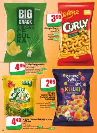 Dino gazetka tydzień 37 Strona 52: Chrupki Curly €3,95, Chipsy Big Snack Zielona Cebulka €4,95