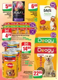 Dino gazetka tydzień 37 Strona 73: Mokra karma dla psa z królikiem Rafi €5,99, Mokra karma dla psa z wołowiną Pedigree €14,99
