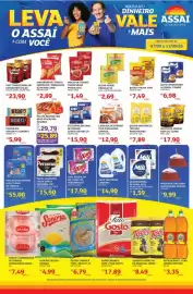 Encarte Assaí Atacadista Página 1: Hershey´s - chocolate sabores €5,99, Bello - filezinho sassami de frango congelado €15,90