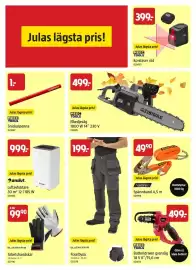 Jula reklamblad Sida 8: Anslut luftavfuktare €999,00, MeeC Tools elkedjesåg €499,00