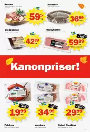 Pekås reklamblad vecka 38 Sida 3: Revben €59,00, Dalsjöfors fläskytterfilé €59,99