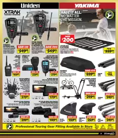 Autobarn catalogue Page 5: Uniden 2W 80CH Handheld UHF €109,99, Yakima Locknload Platforms €999,99