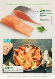 Catalogue Fresh semaine 37 page 7: Pavés de saumon d'élevage €4,25, Crevettes entières cuites ASC €4,49
