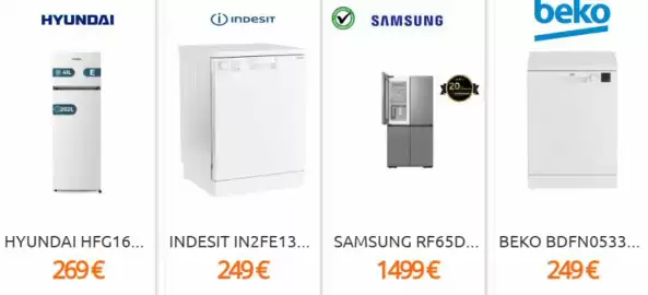 Folleto Eureka Electrodomésticos semana 37 Página 1: Samsung - rf65d €1.499,00, Beko - bdfn0533 €249,00