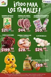 Folleto Guajardo Página 1: Chile Cascabel €199,99, Pierna y muslo de pollo natural €28,99