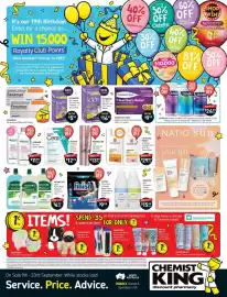 Chemist King catalogue Page 1: Dymadon for Babies €5,99, Moogoo Milk Shampoo, Cream Conditioner €15,99