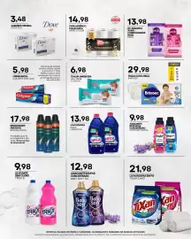 Folheto Mercadão Atacadista semana 37 Página 11: Papel higiênico folha dupla €14,98, Fralda ultra mega babysec €29,98