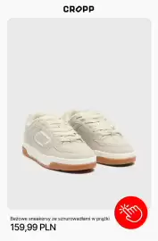 Cropp gazetka tydzień 37 Strona 10: Beżowe sneakersy ze sznurowadłami w prążki Cropp €159,99