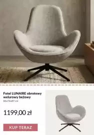 Homla gazetka tydzień 37 Strona 5: Fotel Lunaire obrotowy welurowy beżowy €1.199,00