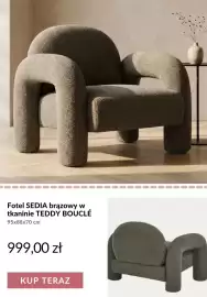 Homla gazetka tydzień 37 Strona 9: Fotel Sedia brązowy w tkaninie Teddy Bouclé €999,00