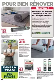 Catalogue Gedimat page 10: Techteam bâche feutre absorbante imperméable €29,95, Techteam bâche de protection épaisse €6,99