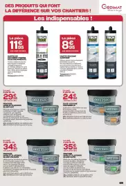 Catalogue Gedimat page 11: Artisio sous-couche universelle €24,95, Artisio peinture murs et plafonds blanc satin €35,95