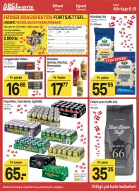 ABC Lavpris tilbudsavis uge 37 Side 1: Langelænder Pølser €16,66, Peter Larsen Kaffe Grå €35,35