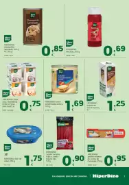Folleto HiperDino Página 3: HiperDino ketchup €0,69, Hiper Dino sabor coco, macedonia, limón o fresa €0,75