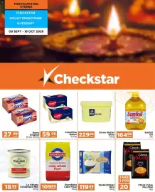 Check Star catalogue Page 1: Snowflake Cake Flour €109,99, Check Value Pea Dhal €20,00