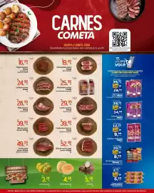 Encarte Cometa Supermercados Página 1: Linguiça calabresa mercí €9,99, Bife de coxão mole bovino Fribal €52,99