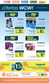 Folleto Clarel Página 16: Ausonia pérdidas de orina Normal €1,72, Scottex papel higiénico Seda €5,00