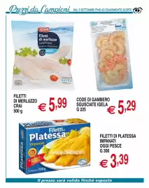 Volantino Centro Oceano Pagina 35: Code di gambero sgusciate igela €5,29, Filetti di Platessa Impanati €3,39