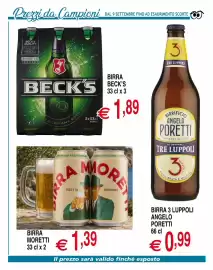 Volantino Centro Oceano Pagina 57: Birra Beck's €1,89, Birra Moretti €1,39