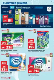 Catalog Carrefour Market Pagină 13: Ariel detergent rufe capsule 4 in 1 €23,99, Zewa hârtie igienică €31,99