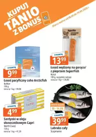 E.Leclerc gazetka Strona 4: Labraks cały Scapmaree €39,99, Łosoś wędzony na gorąco/ z pieprzem SuperFish Koral €13,99