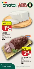 Chata Polska gazetka tydzień 37 Strona 1: Twaróg półtłusty SM Września €1,89, Szynka z kotła Tarczyński €3,69